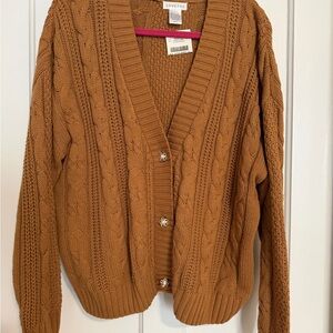 Love Fab NWT 2X Juniors Tan Cable Knit Sweater
